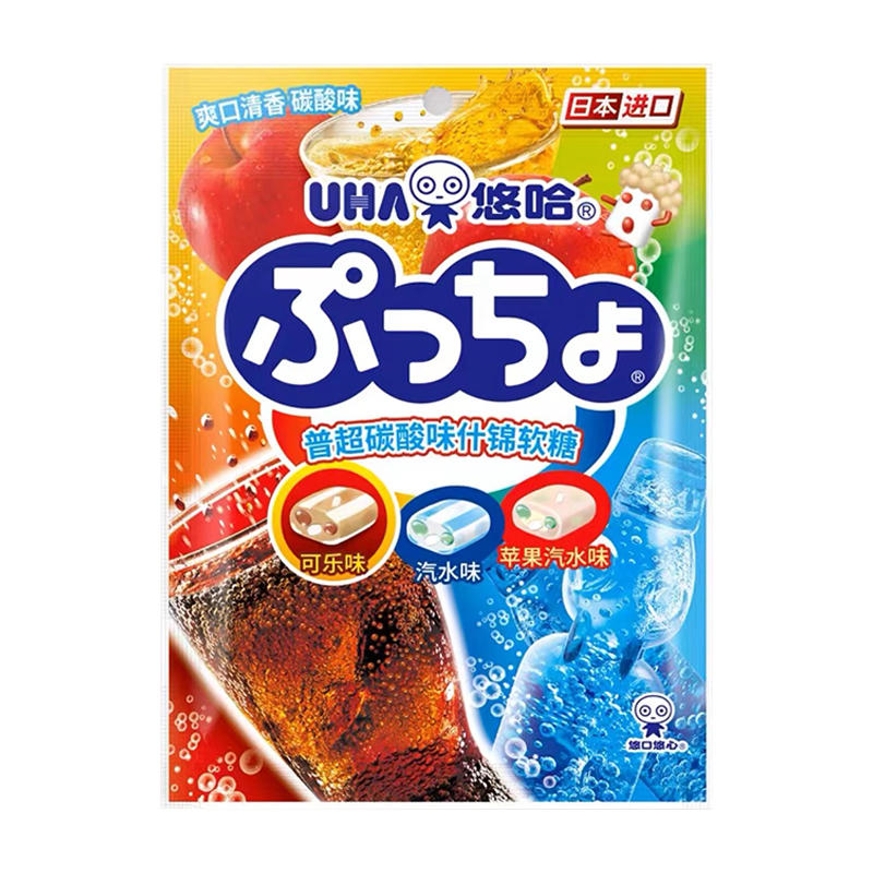 Delicious Uha Puchao Chewy Candy Assorted Soda Flavors 90g
