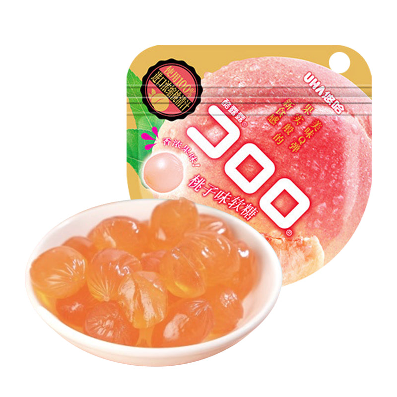 Delicious UHA Kororo White Peach Flavor Gummy Candy 52g